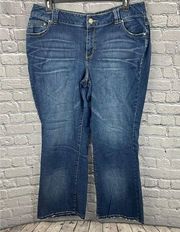 Lane Bryant Distinctly Boot Jeans Size 20 Average Stretch Distressed