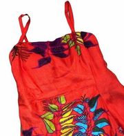 Nanette Lepore size 2 red floral silk blend dress