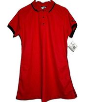 Tail Tech Golf Coolmax Pique Polo Dress Athletic Collared Red Hot Black M NWT