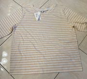 New With Tags  T-shirt Size Large White Striped