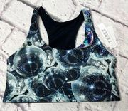 Terez high shine sports bra in disco fever size M new