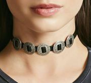 NWT Faux Leather Medallian Choker