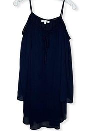 Purple Snow Navy Cold Shoulder Dress