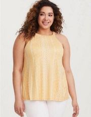 Torrid yellow patterned knit halter style tank size 2X