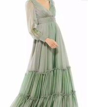 Mac Duggal 67864 Sage Green Long Sleeve Gown 4 NEW