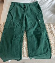 Mid Rise Green Cargo Pants