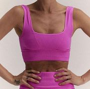 FREE PEOPLE MOVEMENT Good Karma Square Neck Sports Bra XS/Small Magenta Purple