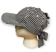 BP GINGHAM BOW CAP IN BLACK- WHITE NWT NORDSTROM One Size