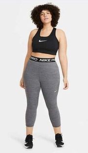 Nike  Pro dri-fit heathered grey high rise crop length leggings sz 1X