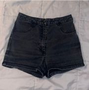 Black High Waisted Denim Shorts