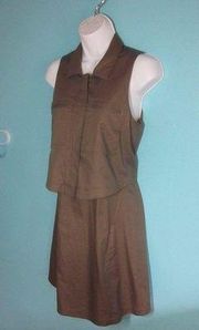 Theory Gemine Brown Cotton Dress Size 2