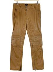 Etro Lamb Leather Moto Pants Size EU 42 US 6