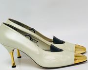 Ladies Dress shoes Cream And Gold 