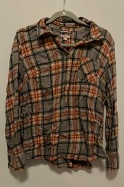 Pink and Gray Flannel Top