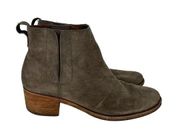 Kork Ease Mindo Bootie Taupe Suede Leather Ankle Boot Stacked Heel Size 9.5 FLAW