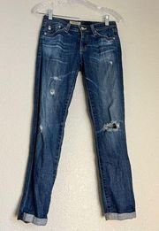 AG Adriano Goldschmied The Stilt Roll Up Cigarette Roll Up Jeans Size 26