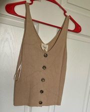 Tan tank top with buttons NEVER WORN