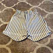 Emory park paperbag hemp blend striped shorts size small