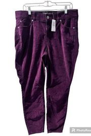 NWT Torrid Deep Purple Bombshell Skinny Purple Cord Pants Size 16R