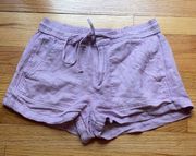 Lou & Grey size small linen lavender shorts zip