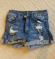 distressed jean shorts 