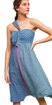 Maeve Waverly Plaid Dress Checkered Knee Length Blue Green Women's 8