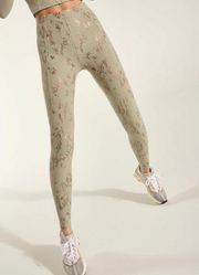 x Halley berry the response edit green metallic workout leggings