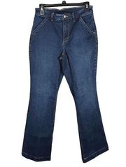 Duluth Trading Sz 4 Asset Management Mid Rise Trouser Jean Dark Wash Blue Denim