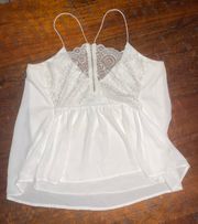 White Lace Gauze Flowy Boho Size Large