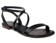 Splendid Susannah Strappy Sandals US 6 Black Leather Upper Buckled Ankle Strap