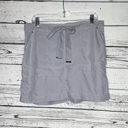 White House Black Market Size 12 Gray Belted Straight Skirt w/ Pockets