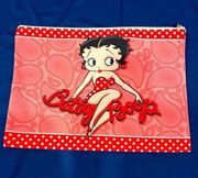 NEW Betty Boop Pink Paisley & Polka Dots Zippered Pouch Cosmetic Jewelry Bag