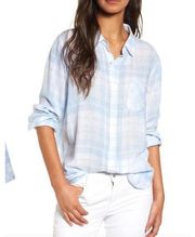 Rails Charli Linen Button Down in Rockport Plaid Large