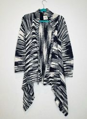 Cotton On Blue White Marbled Open Front Heavy Knit Cardigan