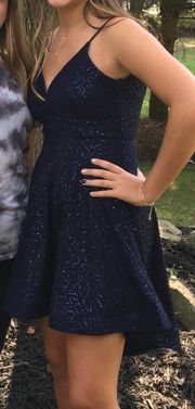 Blue Sequin Homecoming / Semi Dress