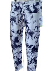 Gaiam Leggings Womens X-Small On High Rise Soho White Purple Tie Dye Capri NWT