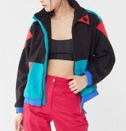 Urban Outfitters Retro Color Block Fleece Jacket Vintage 90s