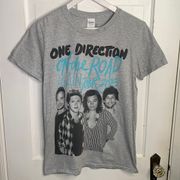 One Direction On The Road Again 2015 Concert Tour Gray Short-sleeve Tee Sz S