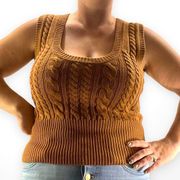 L’AGENCE Brown Cable Knit Tank