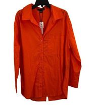 Sanctuary Orange Cotton Button Front Top Size XL New