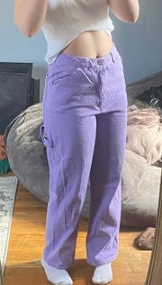 High Rise Straight Leg Purple Jeans