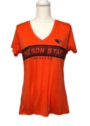 NWOT Oregon State Beavers Orange Black V-Neck Tee