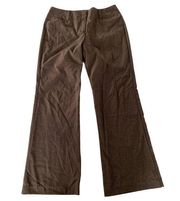 New York & Co Pants Womens 10 Brown Mid Rise Flare Leg 7th Avenue Poly Blend