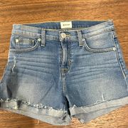 Hudson Rolled Cuff Distressed Denim Shorts in women’s size 25