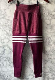 Bombshell Sportswear Thigh High Leggings Burgundy Size XS