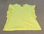 yellow relaxed  tank with ruffle sleeves size M