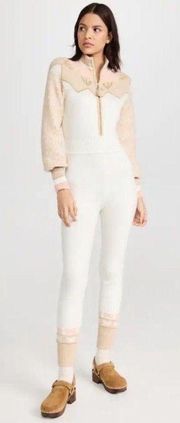 NWT LoveShackFancy Lali Jumpsuit Cream Size M Champagne Toast Winter Christmas