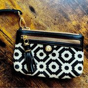 Spartina 449 linen & leather Pender wristlet