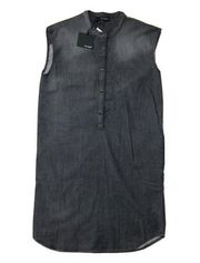 NWT The Kooples Denim Shift in Grey Washed Snap Button Down Tunic Dress XS $245