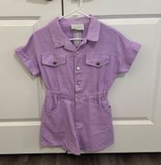 Purple Denim Romper